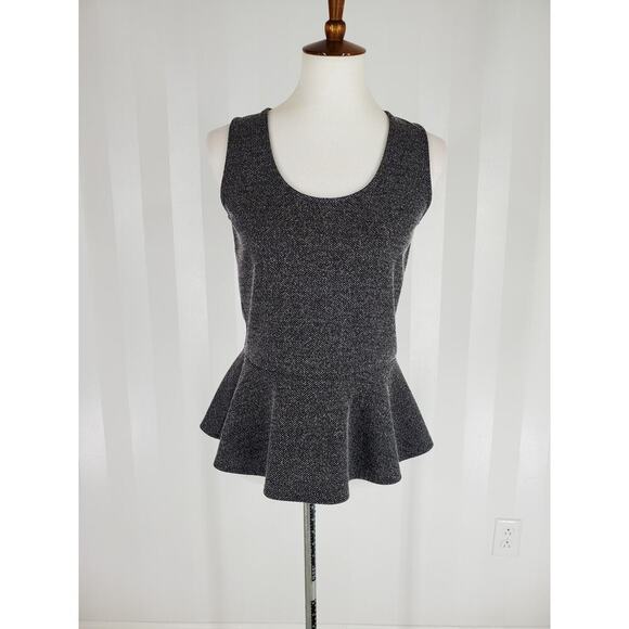 Ann Taylor Tops - ANN TAYLOR Women's Black & White Sleeveless Peplum Top Sz XS
